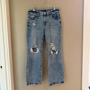Aeropostale Light Blue Distressed Boyfriend Flare Jeans